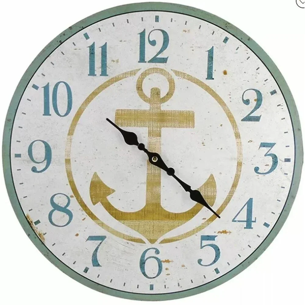 Round Wooden Kitchen Wall Decorative Clock, 12